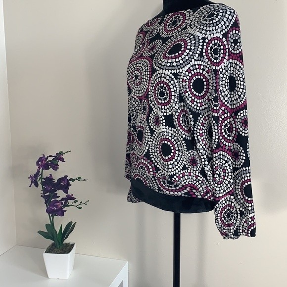 Rampage Multicolored Open Back Long Sleeve Women’s Top Size S - Picture 2 of 11